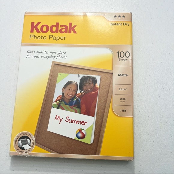 Kodak Photo Paper Instant Dry 100 Sheets Matte 8.5 x 11 39lb 7 mil - Picture 4 of 4